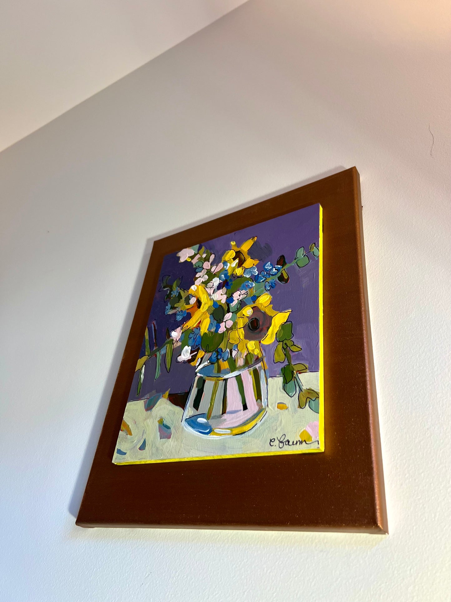 “Flowers from Memory”, small floral painting on canvas