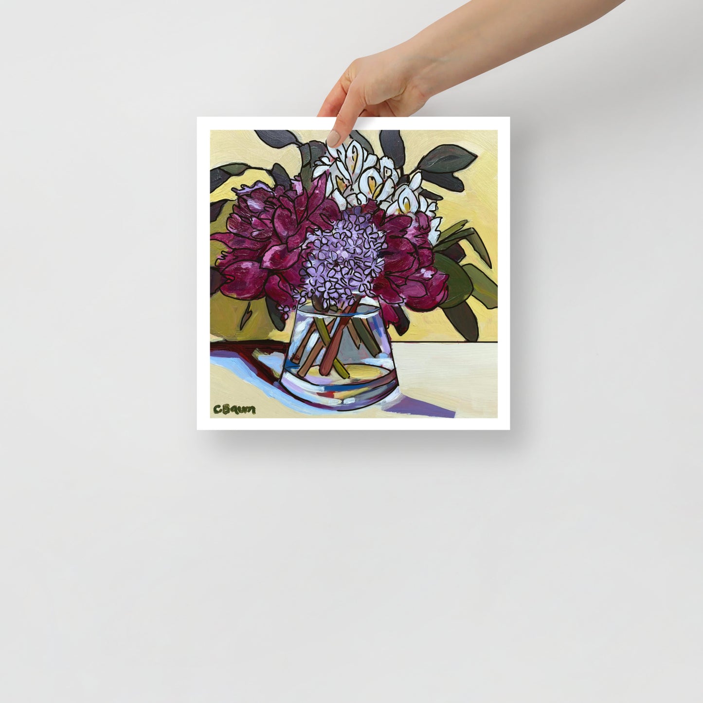 Sketched - “Allium between Peonies” 12 x12 floral poster