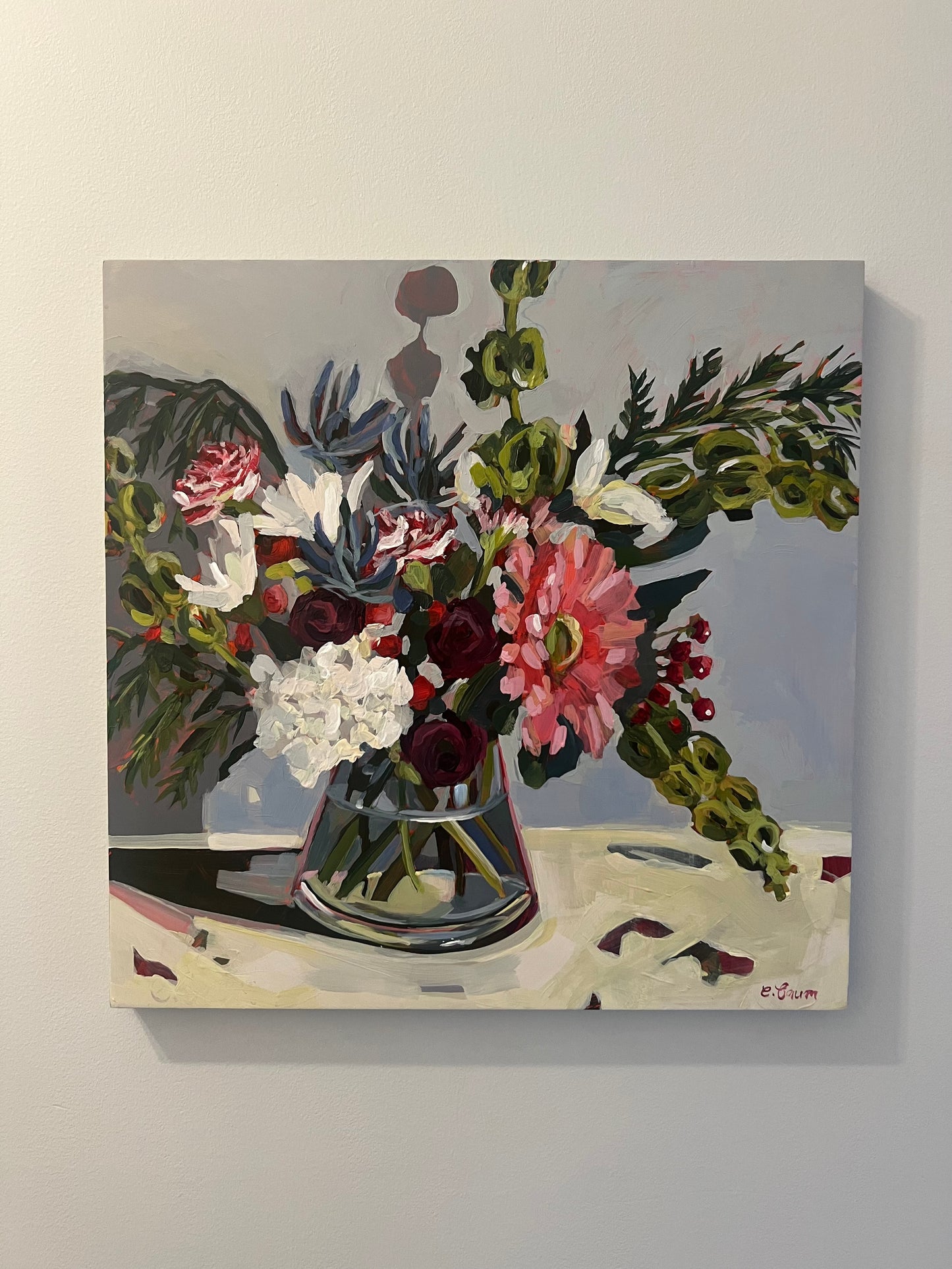“Set New Intentions” , 14x14 original acrylic painting on wood panel