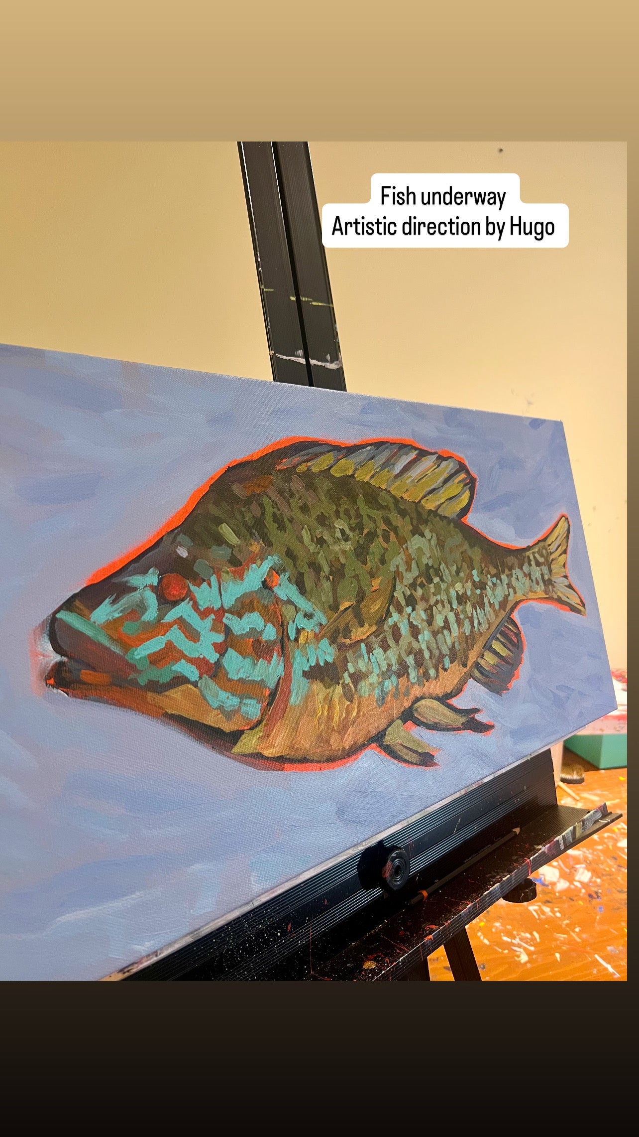 Flashy Fish - Pumpkinseed Original Painting