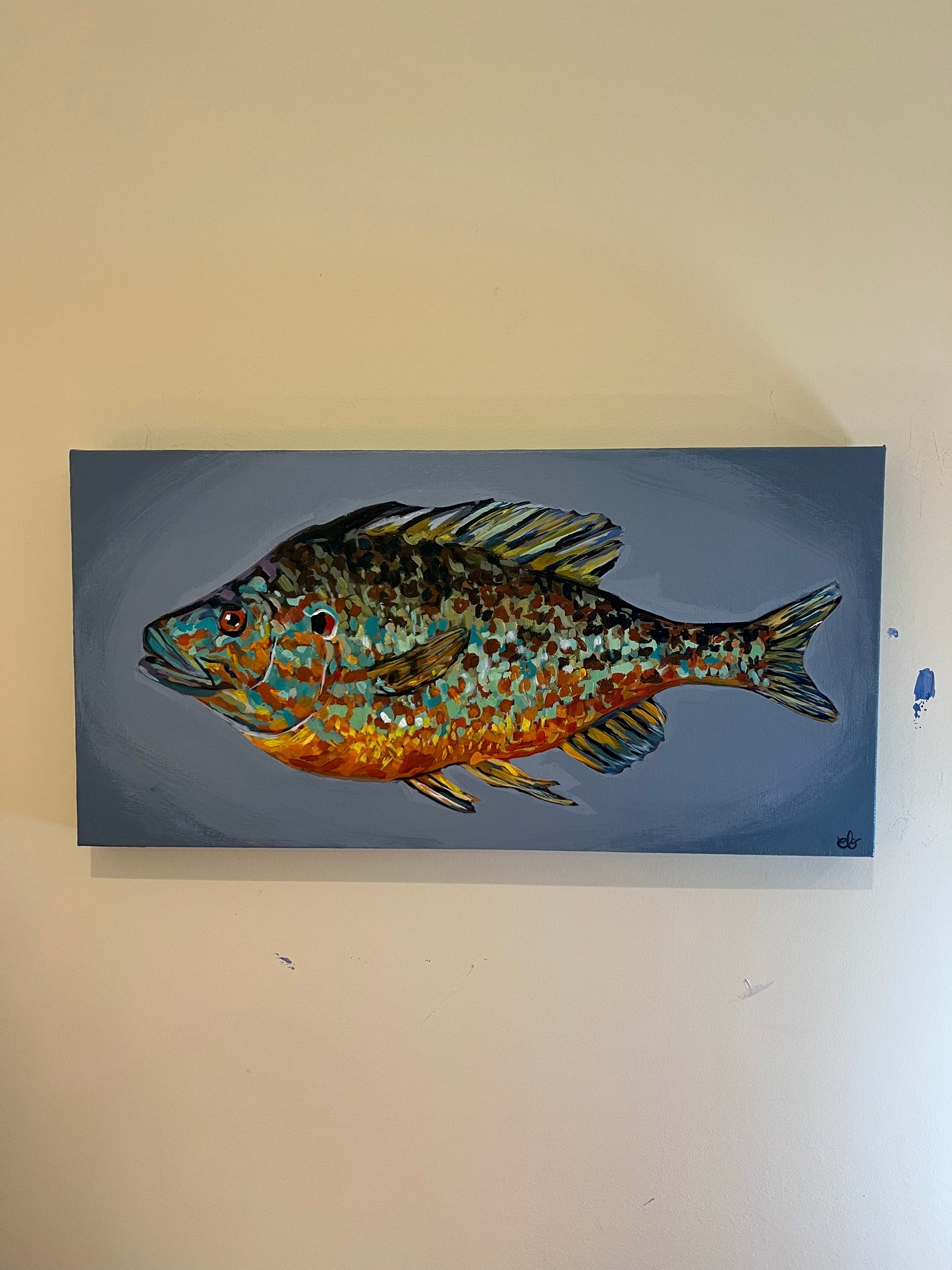 Flashy Fish - Pumpkinseed Original Painting