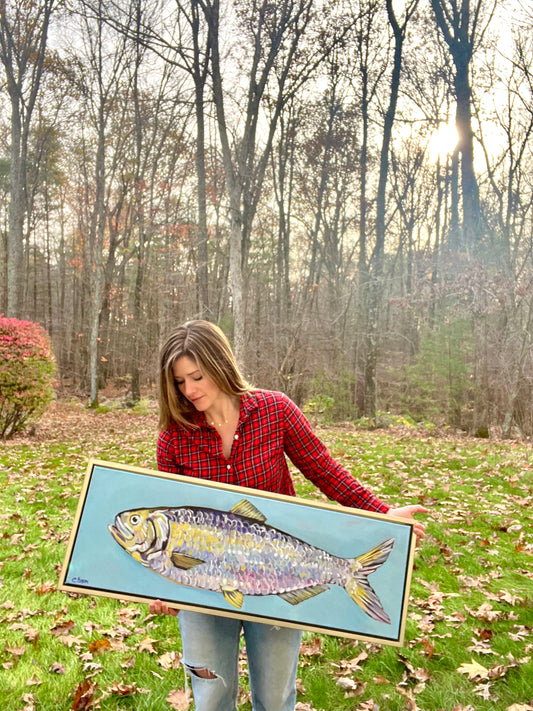 Catch of the Day - fish painting, framed