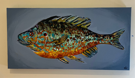 Flashy Fish - Pumpkinseed Original Painting