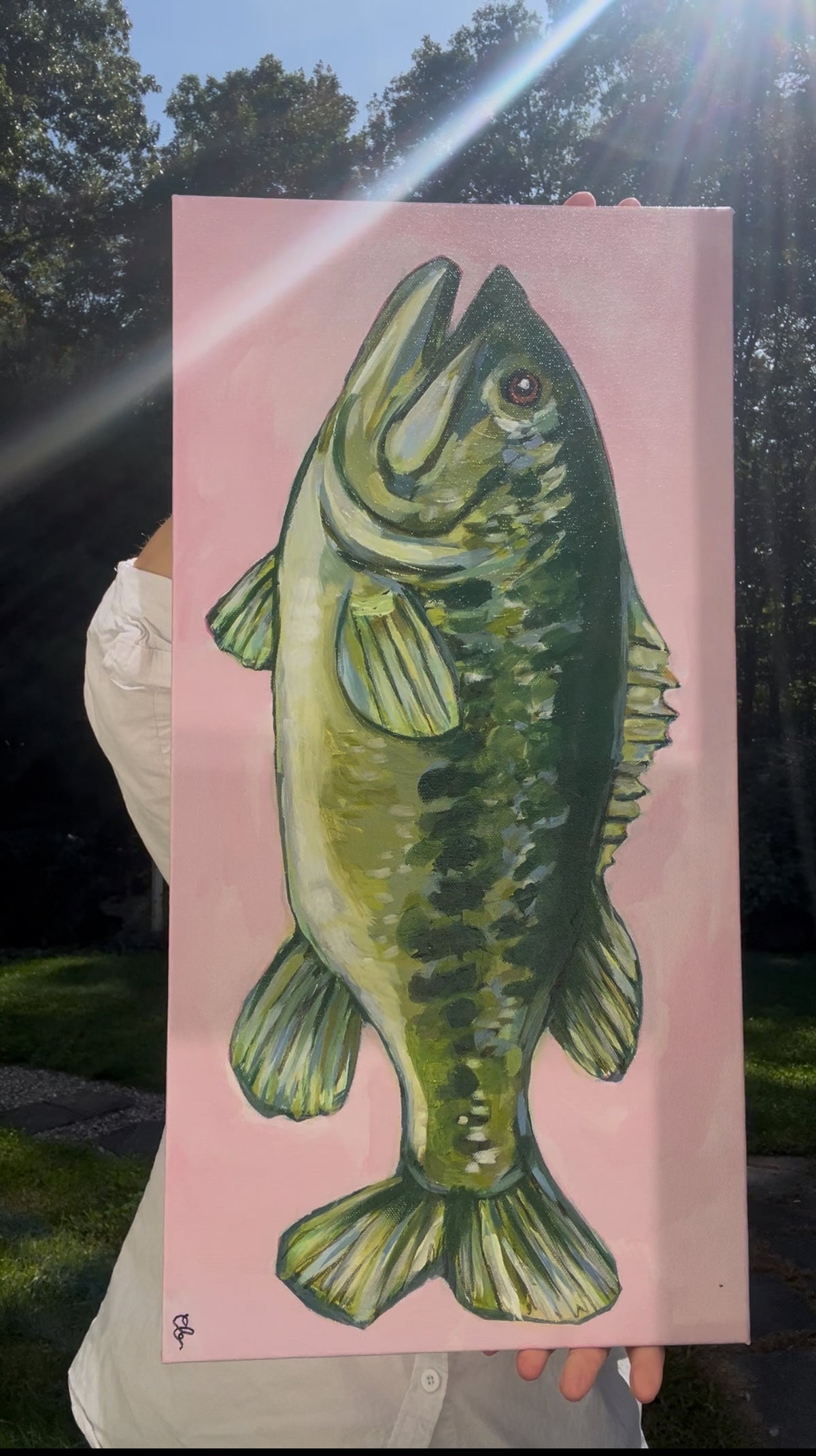 Big Beauty - original bass fish painting